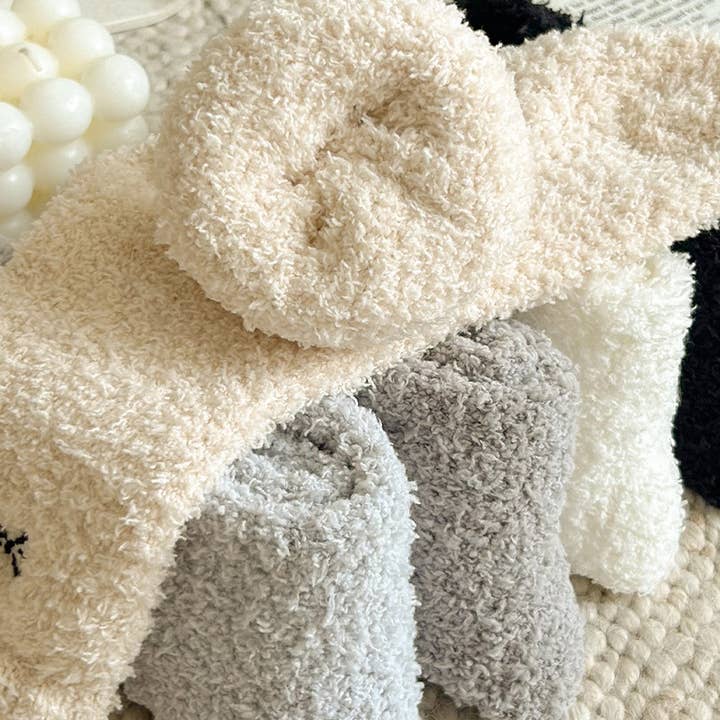 MKS America - Wholesale Socks - Women's - Fluffy Bow Ribbon Coral Fleece Socks5