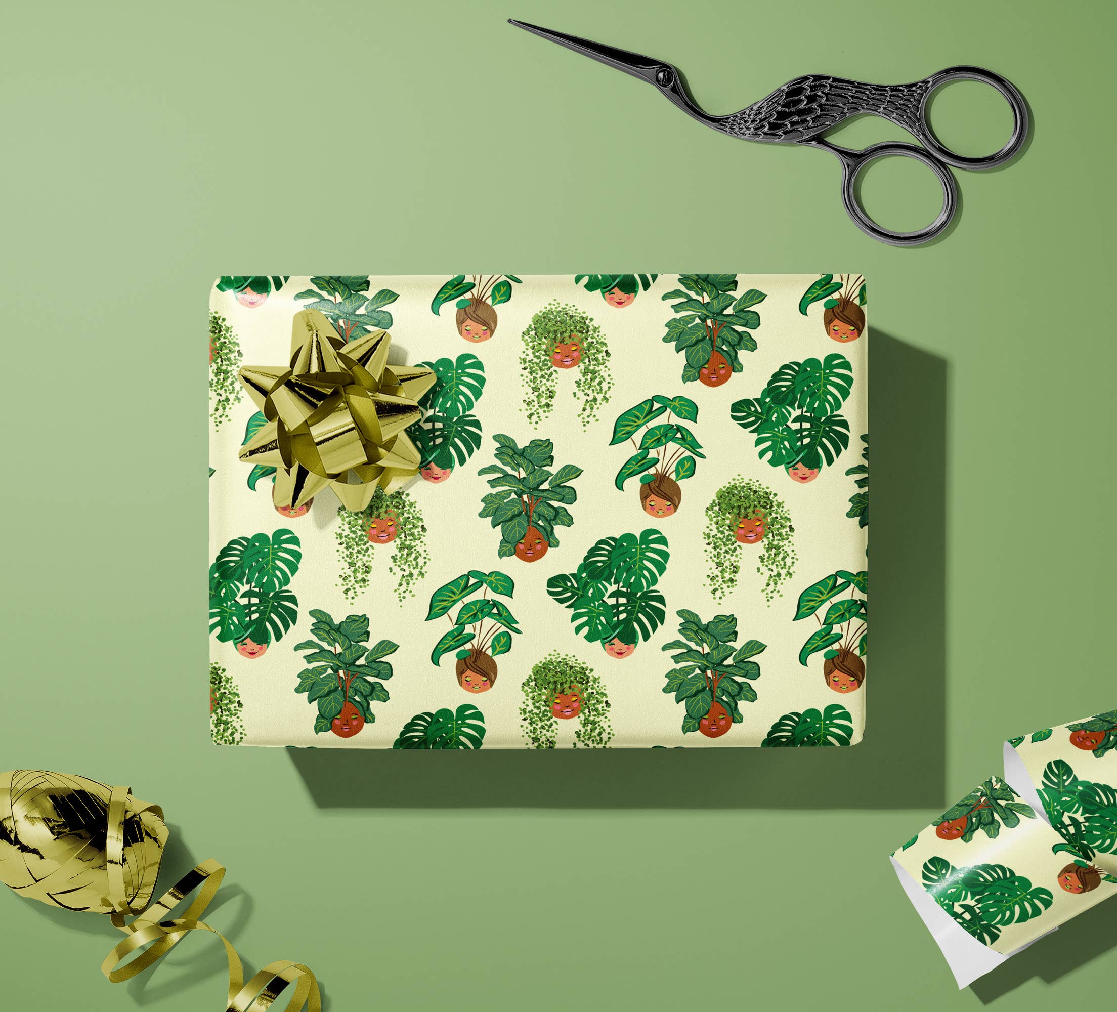 Lucy Loves Paper - Wholesale Wrapping Paper Roll - Plant People |  7ft Continuous Roll Wrapping Paper3