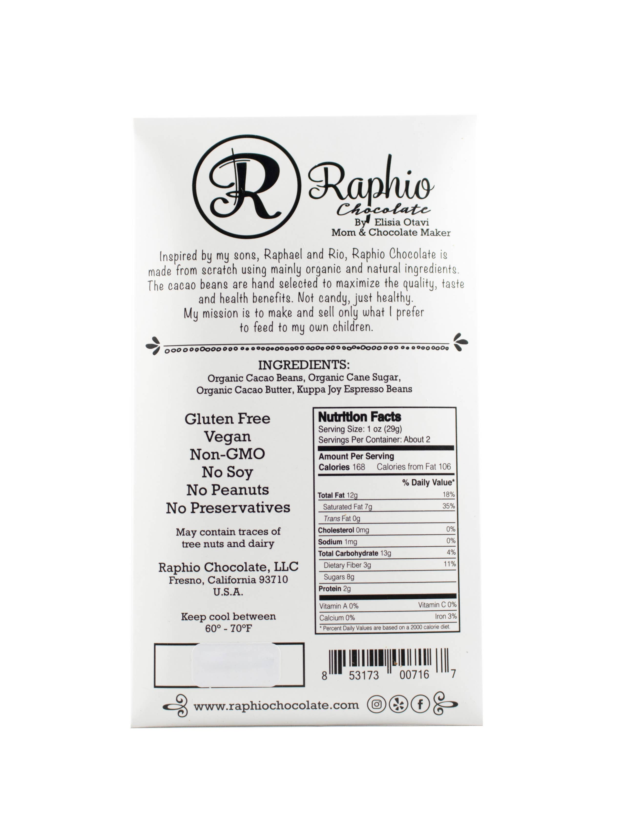 Raphio Chocolate - Wholesale Chocolate Bar - Espresso Crunch Chocolate1
