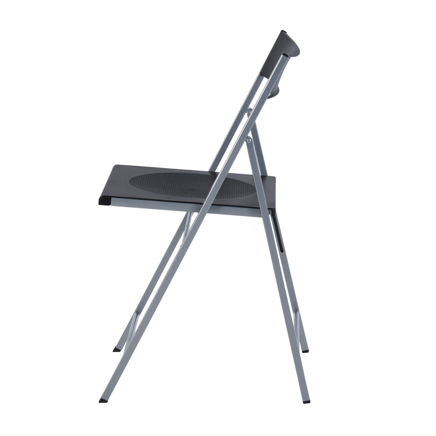 HomeRoots – wholesale Chair – Set of Six Black and Silver Folding Side Chairs5