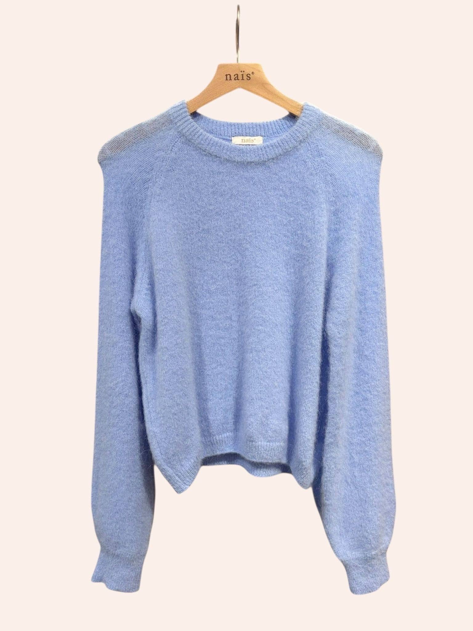 NAÏS PARIS - Wholesale Knit Sweater - Women's - Round neck sweater with buttoned sleeves in kid mohair and merino wool12