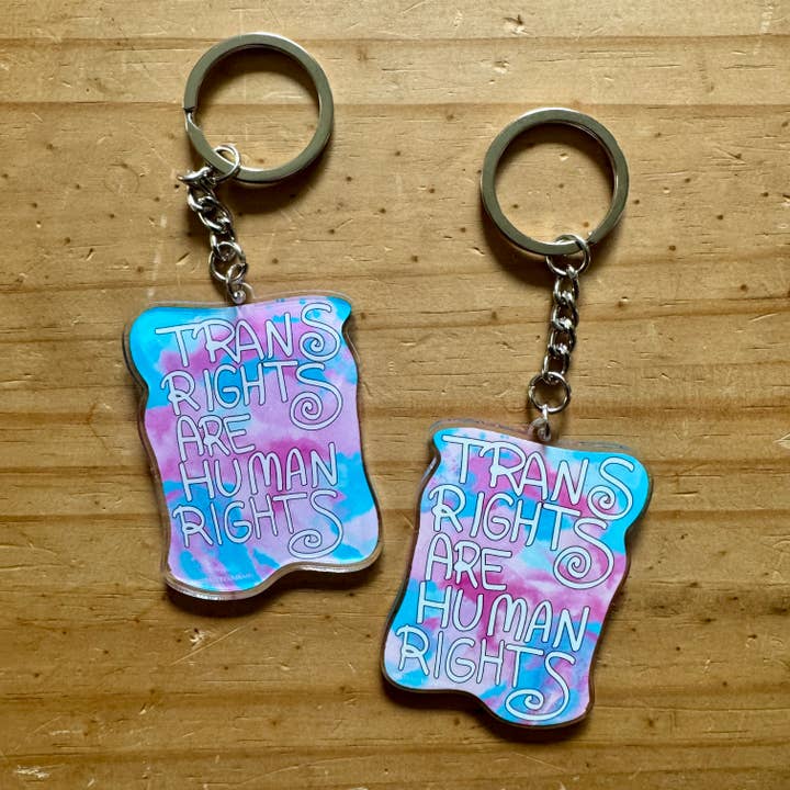 Trans Rights Are Human Rights Keychain - LGBTQ for wholesale by AbstractbyRabrams