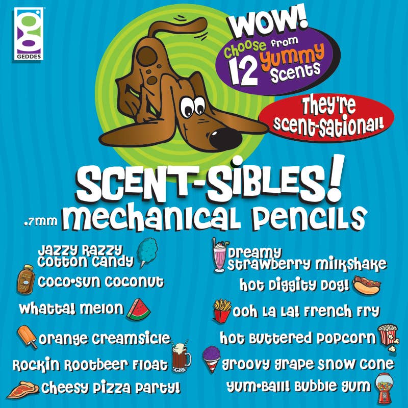 Geddes - Vendita all'ingrosso Matite - Assortimento di matite meccaniche Scent-Sibles 96/display8