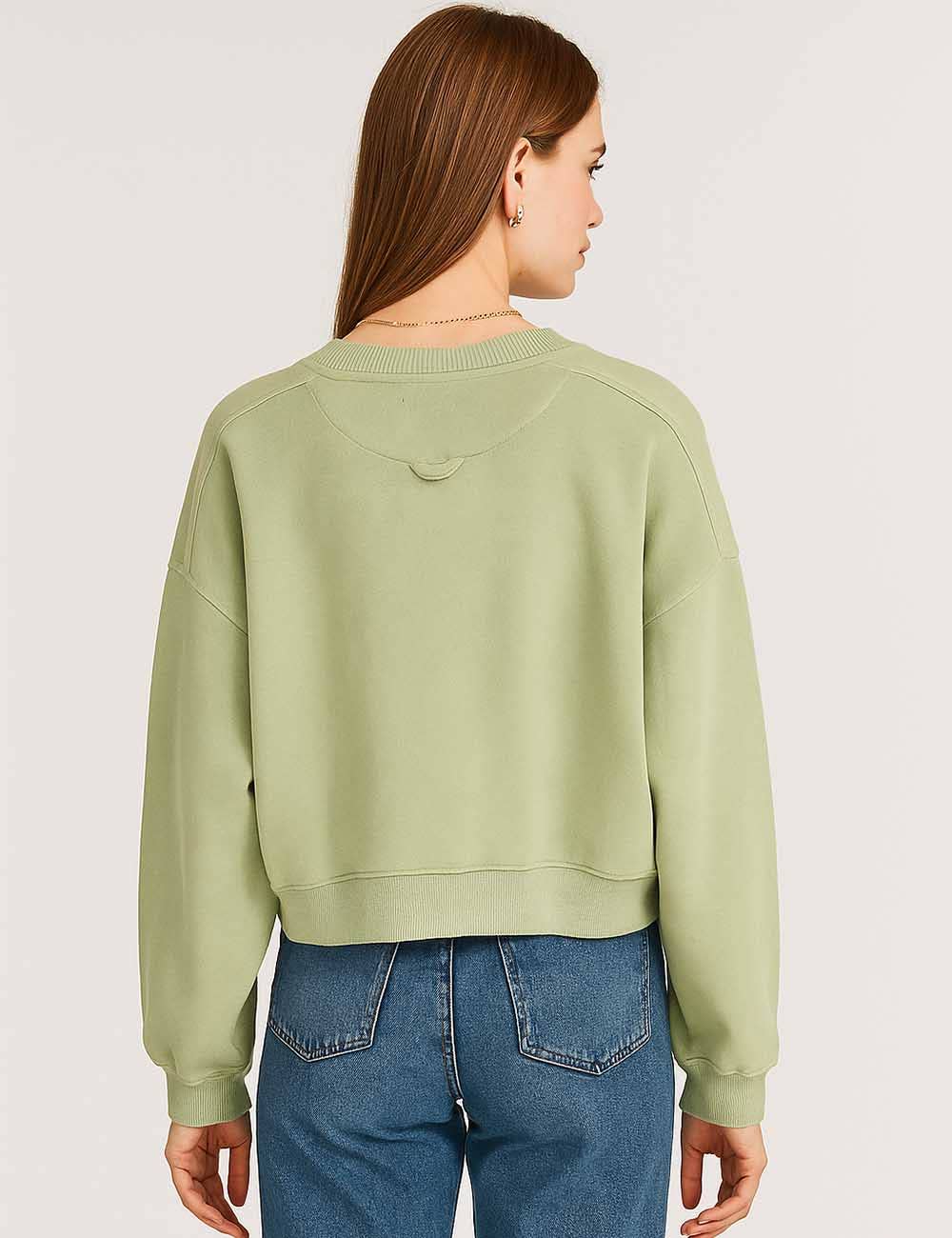 Sweetkama - Wholesale Sweatshirt - Women's - Ladies Solid Color Cropped Pullover SKT5239