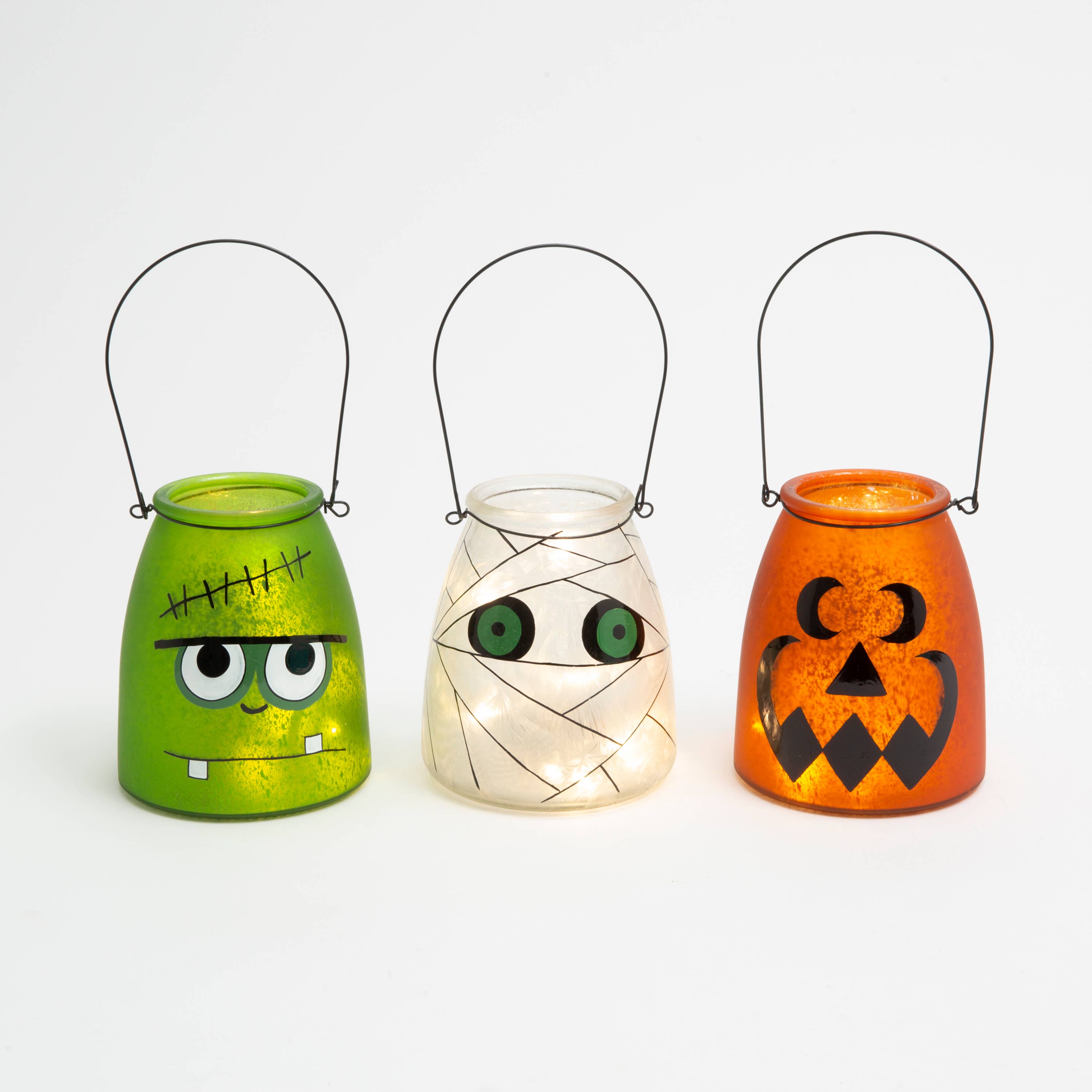 The Gerson Companies - Wholesale Decorative Figurine - Gerson Halloween 5.9"H B/O Lighted Glass Halloween Lantern,1