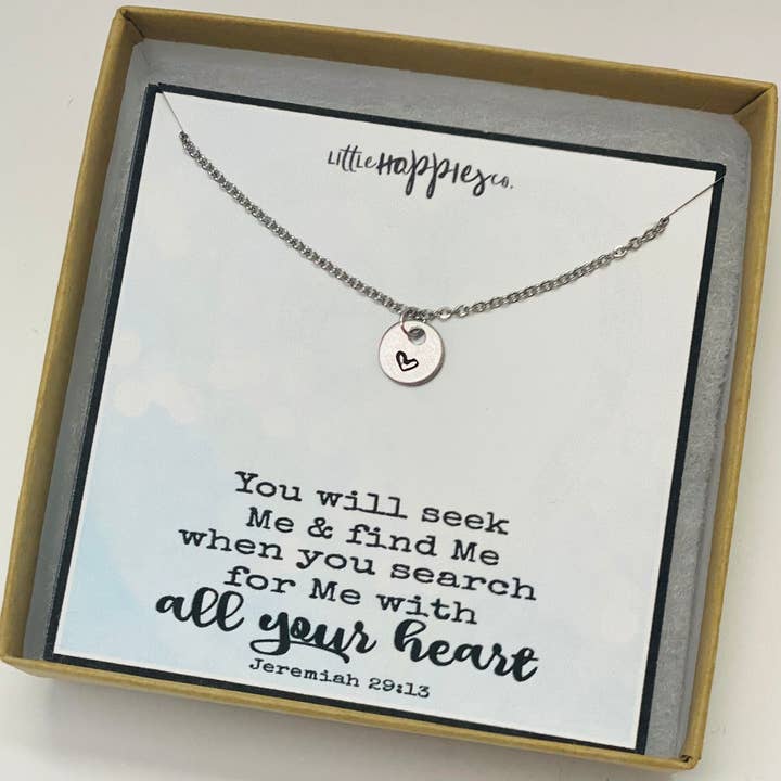 Little Happies Co - Wholesale Pendant/Charm Necklace - Christian Jewelry, Heart Necklace, Baptism gift, Confirmation gift, Encouragement gift, Gift of faith, Christmas gift, Birthday gift