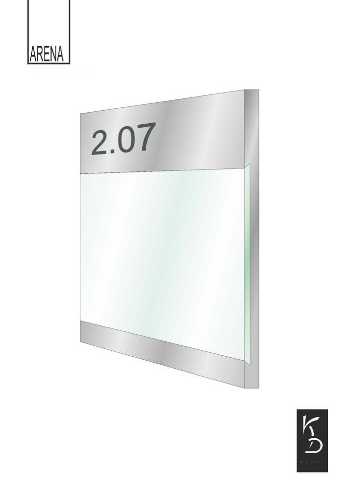 Türschild System ARENA 170x170 mm, 17x17cm, Büroschild, Alu for engroshandel hos 1st Sign Kettler Design GmbH