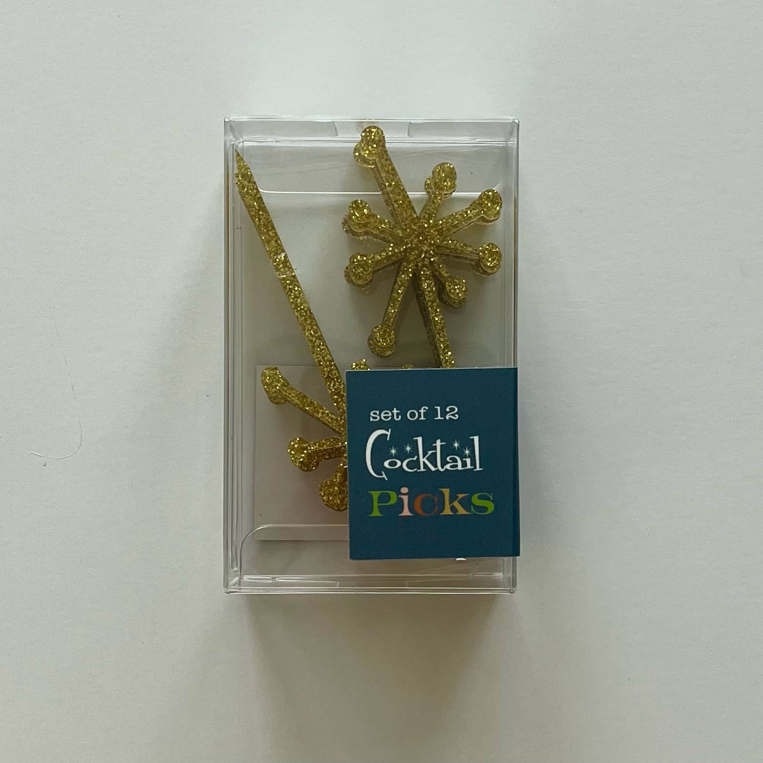 Mod Lounge Paper Company - Wholesale Cocktail Pick - Gold Glitter Retro Starburst Acrylic Cocktail Pick Set of 123