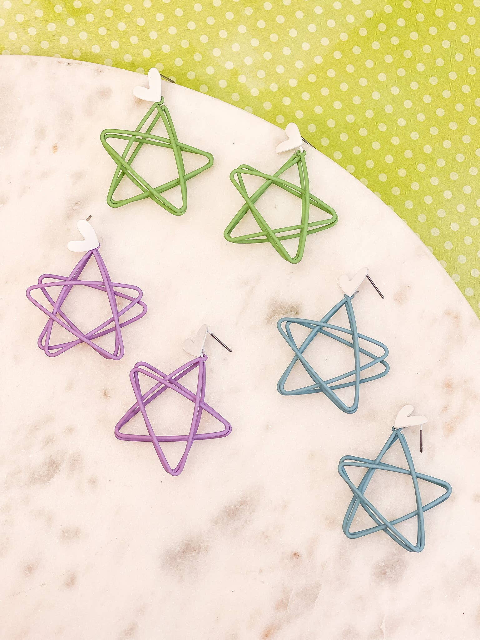 Prep Obsessed Wholesale - Wholesale Dangle Earrings - Open Star Matte Dangle Earrings4