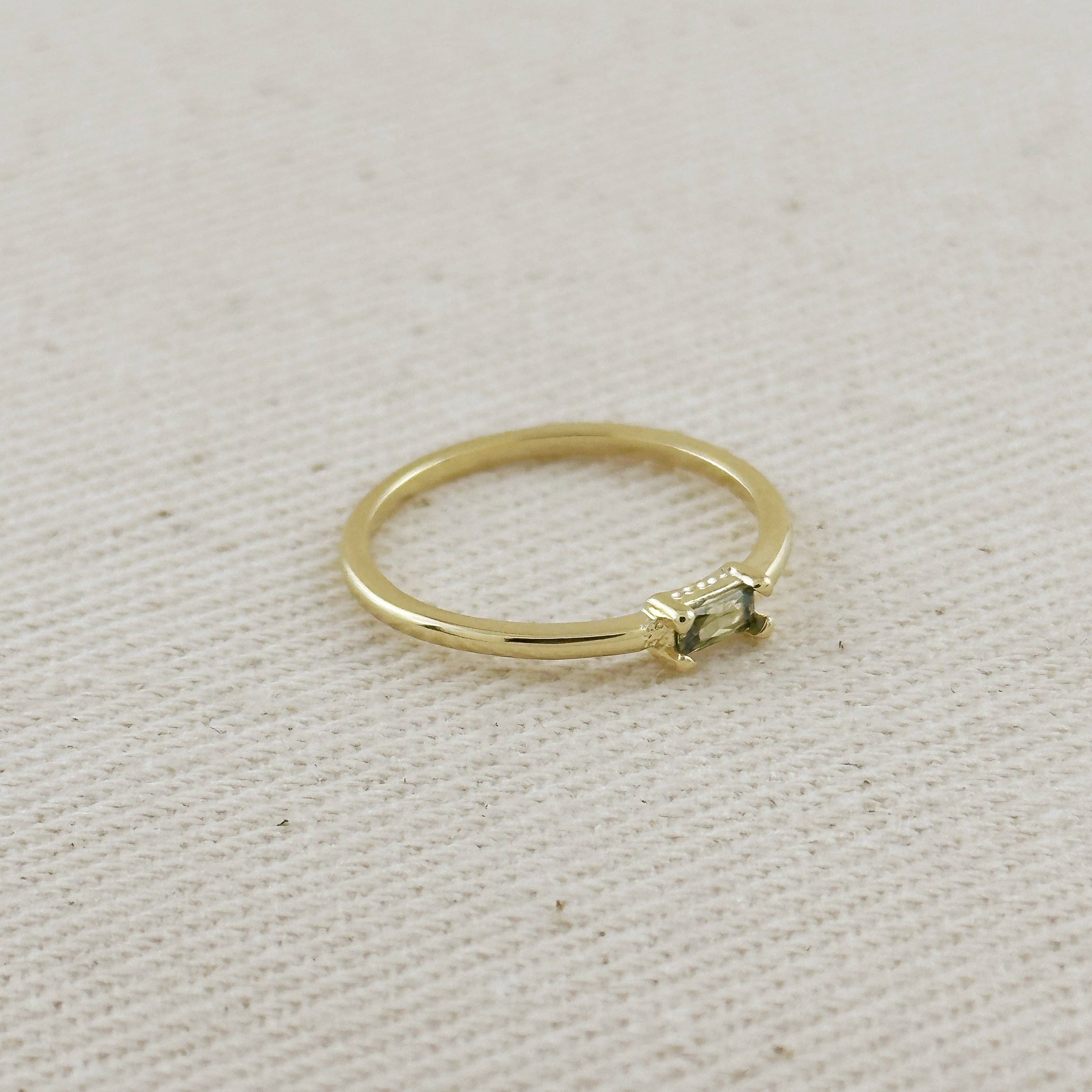 GoldFi - Wholesale Single Stone/Solitaire Ring - 18kGold Filled Birthstone Rings7