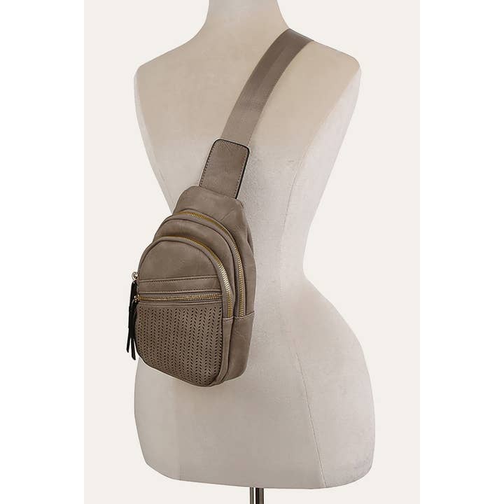 Anarchy Street - Wholesale Crossbody Bag - Women's - Perforated Printed Sling Crossbody Bag