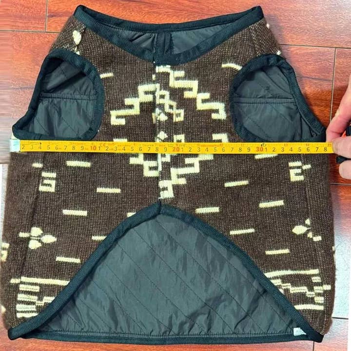 ECUALAMA – Poncho para cão - Cão por atacado – Poncho de cão inspirado em Clint Eastwood - Réplica de manta serape de cowboy de lã alpaca artesanal para cães - castanho7