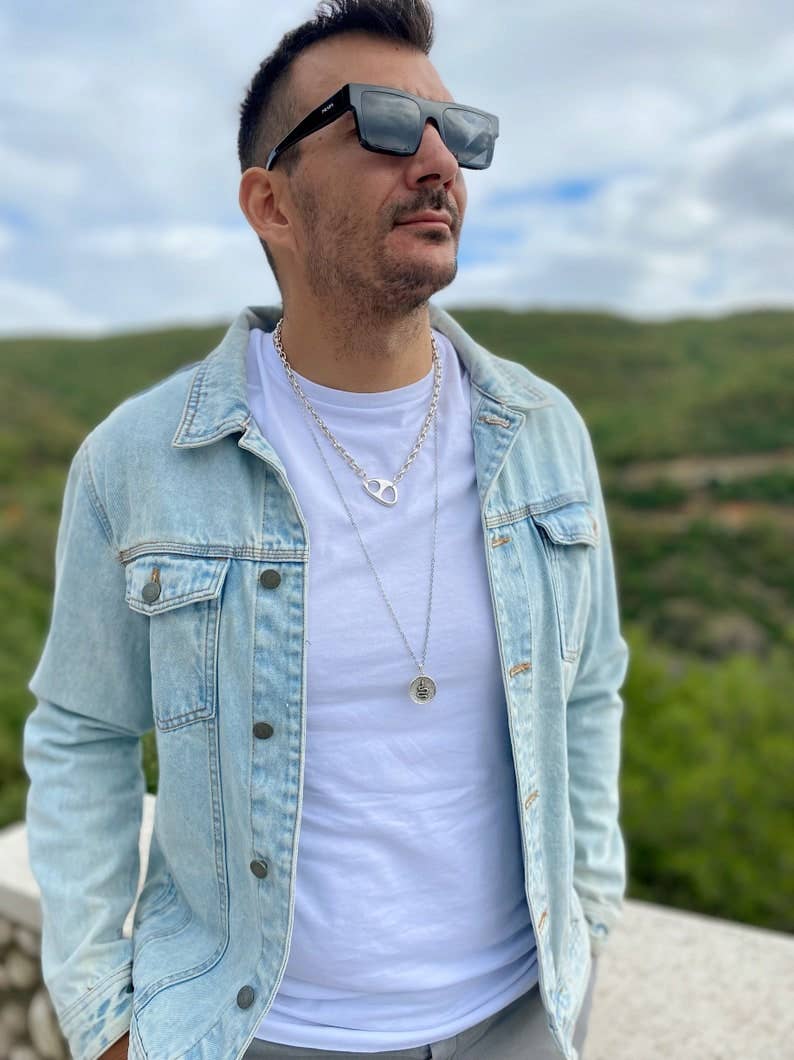 Christina Christi - Vente Bijou – homme - Bijoux pour hommes, collier chaîne argentée, colliers masculins3