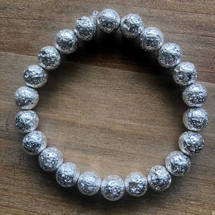 Natural Volcanic Titanium Lava Stone Bracelet for wholesale by Stone+Sage