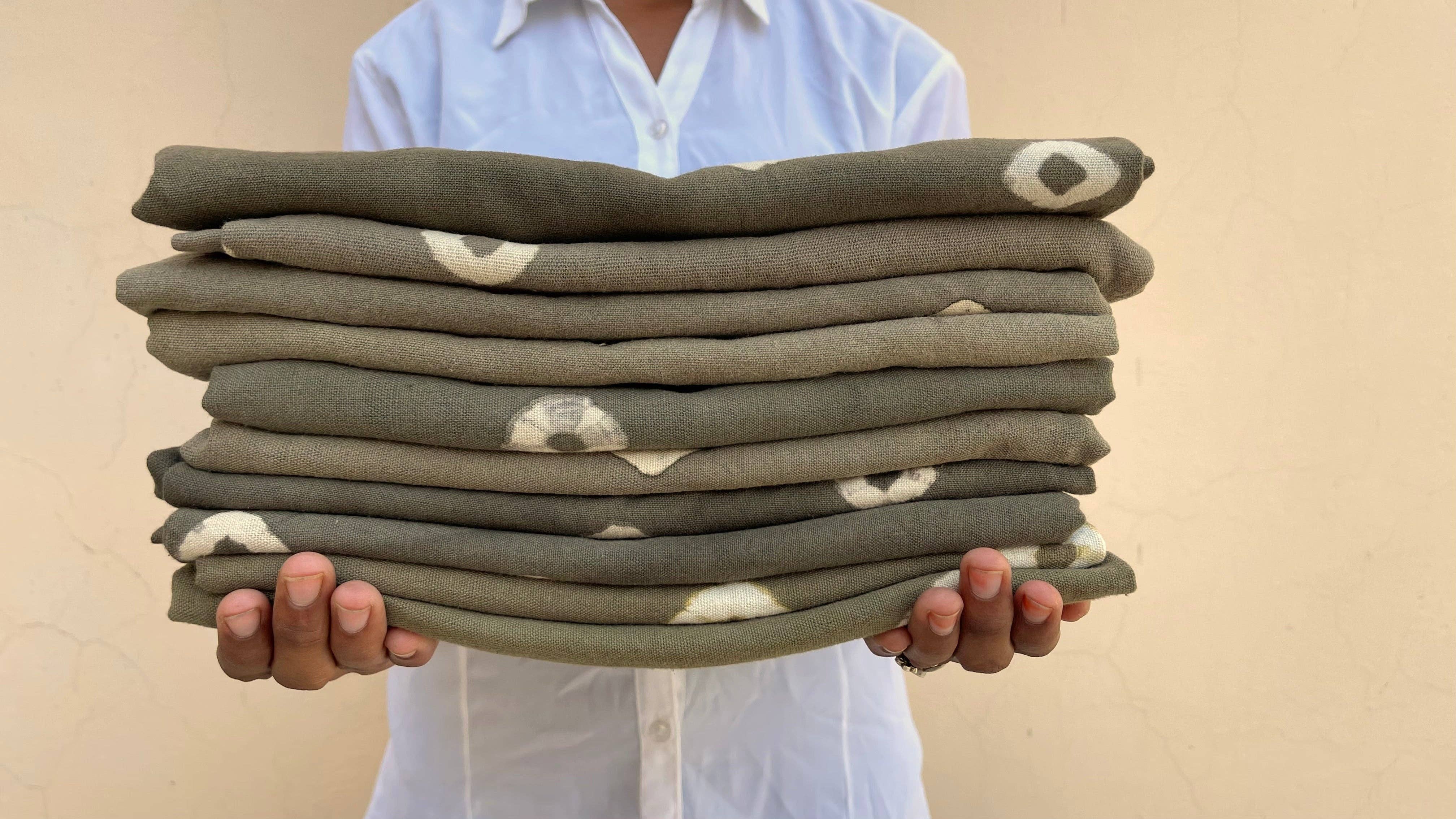 DABU - Wholesale Swaddle - Baby - Moss | Bandhani | Baby Blanket | Naturally Dyed2