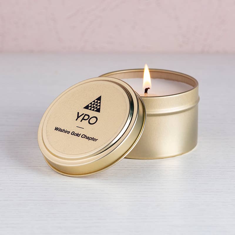 Prosperity Candle - Wholesale Travel Candles - Custom Gold 4oz Travel Tin Candle- Handmade2