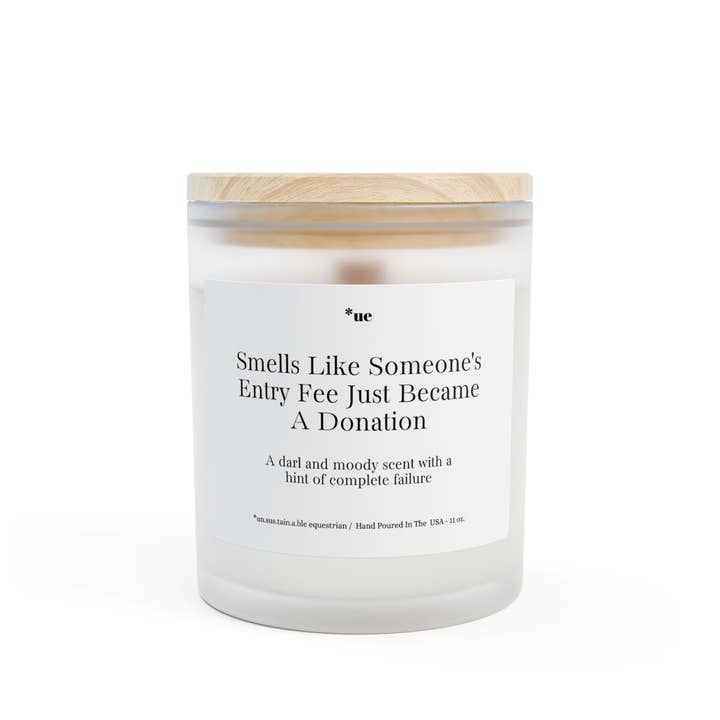 Frosted Glass Candle, 11oz - Entry Fee for wholesale by un.sus.tain.a.ble equestrian