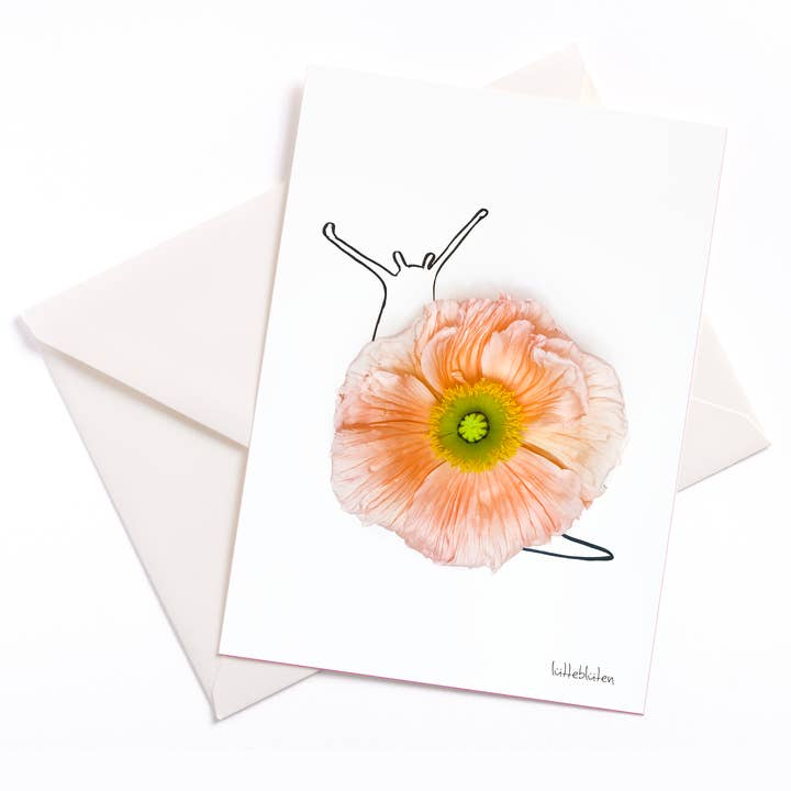 Poppy Snail - Carte avec enveloppe pour la vente par Lütteblüten