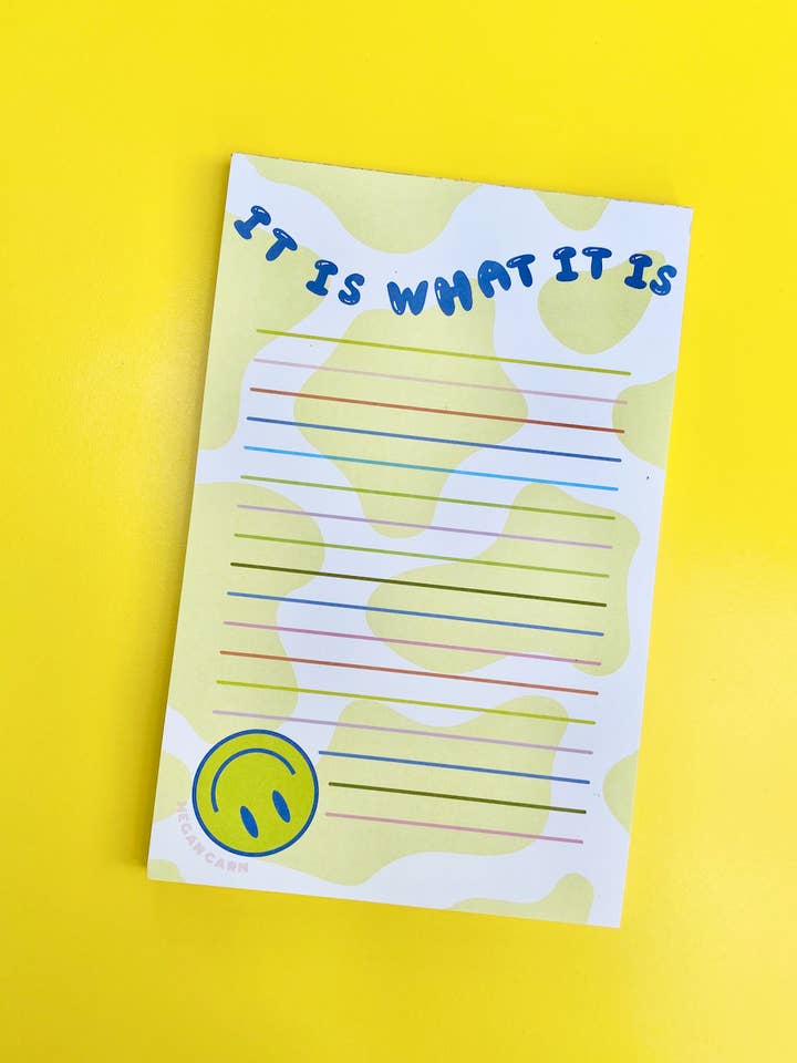 Bloco de notas “É o que é” por atacado de Megan Carn