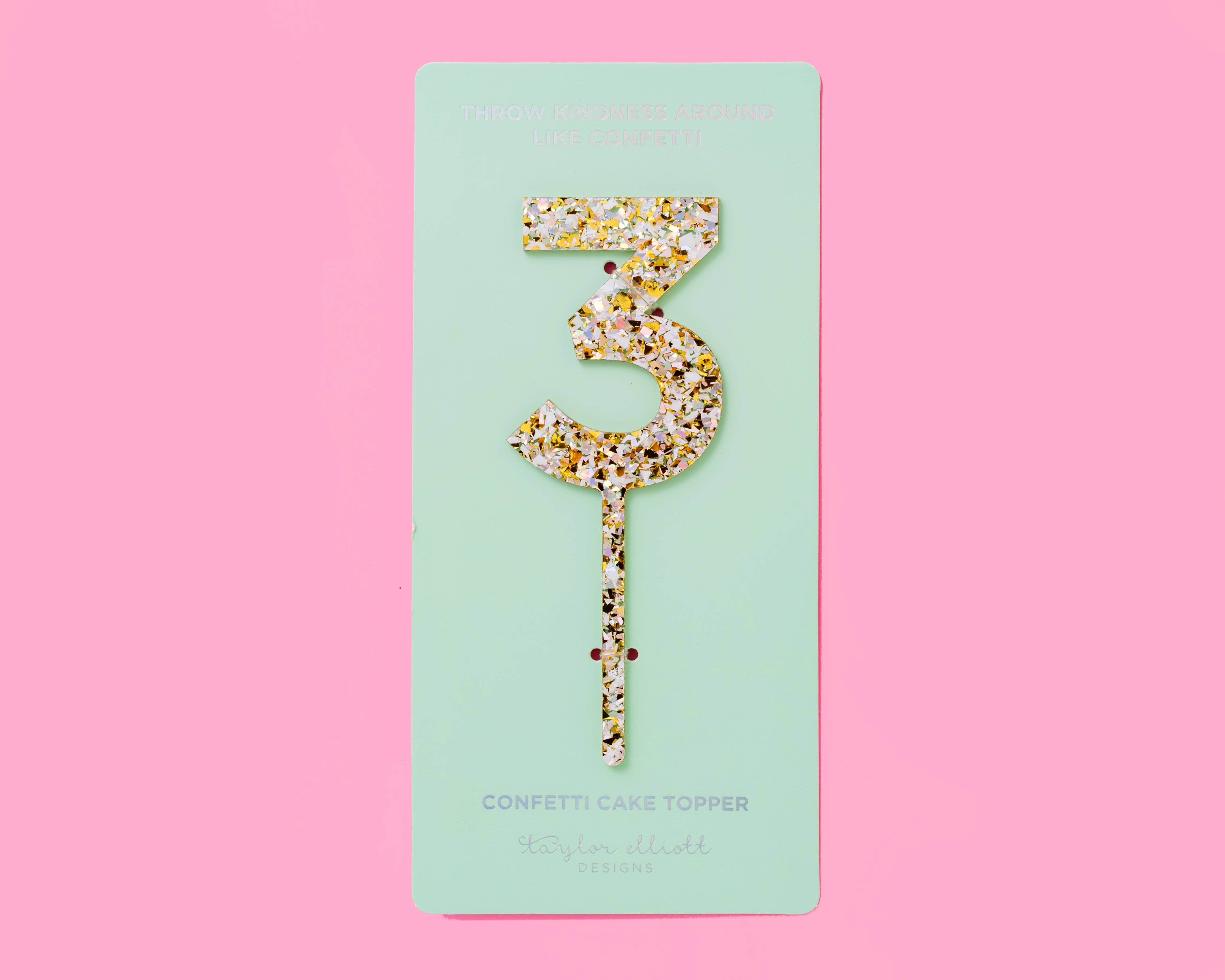 Taylor Elliott Designs - Vendita all'ingrosso Topper per torte/cupcake - Decorazioni per Torte con Confetti di Perle Num 0-9 - Ciascuno - Min. 43