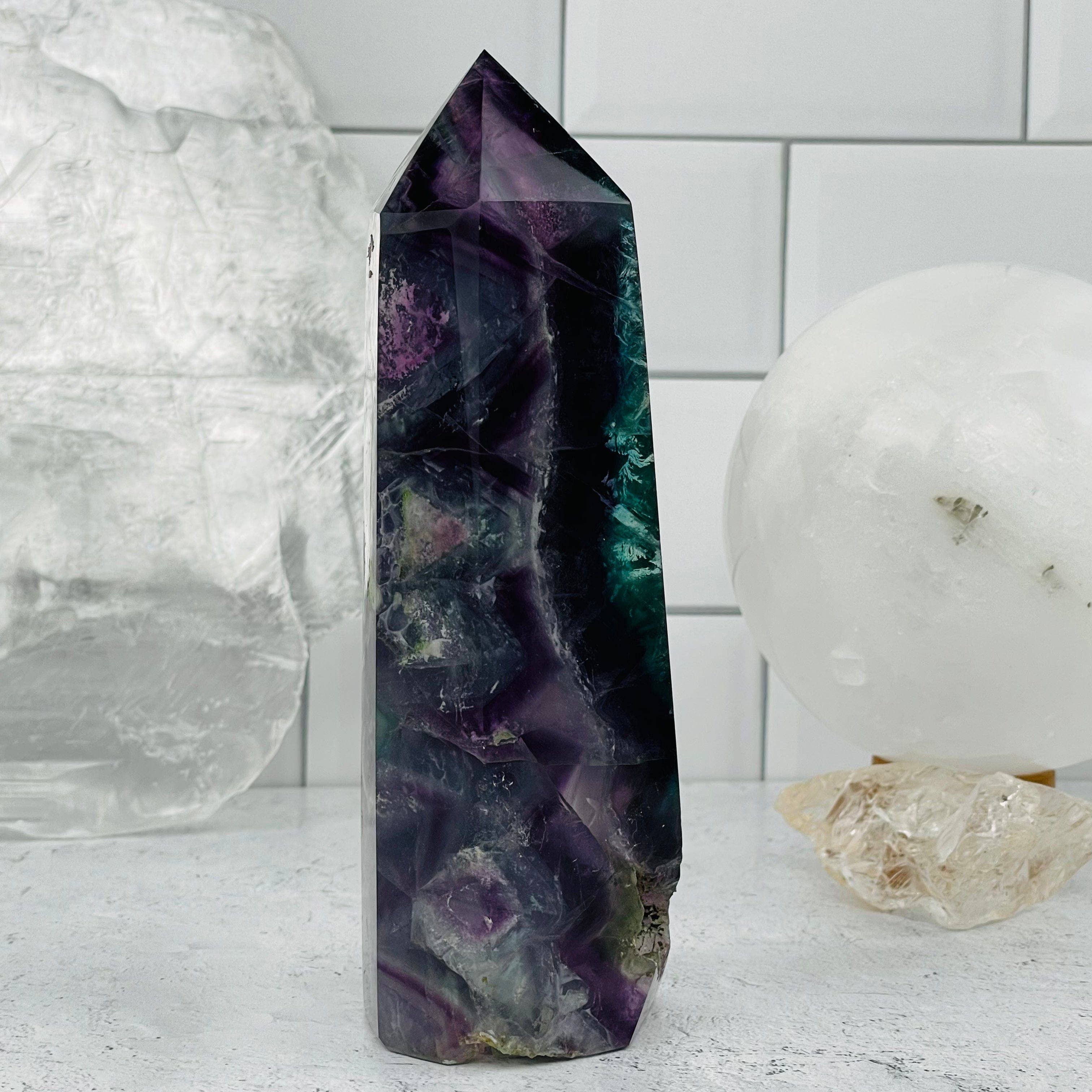 Rock Paradise - Wholesale Spiritual Stone/Crystal - Crystal Rainbow Fluorite Polished Point Towers - By Weight5