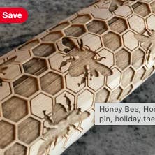 Honeybee Rolling Pin, bee Love, Boho,Laser Engraved for wholesale by Scissortail Meadows