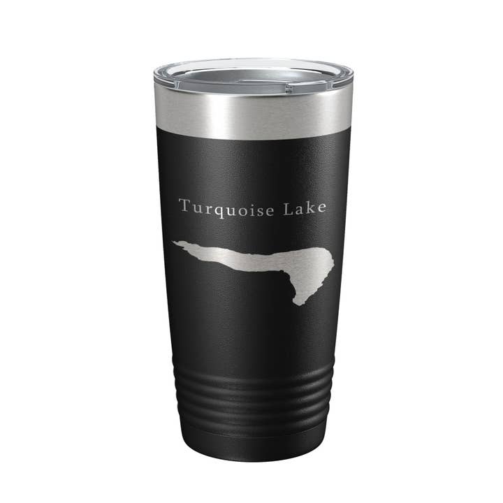 Turquoise Lake Map Tumbler Travel Mug Insulated Laser Engraved Coffee Cup Colorado 20 oz for wholesale by CarveBright