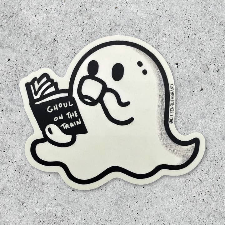 Reading Ghosty vinyl sticker for wholesale by Citizen Ruth