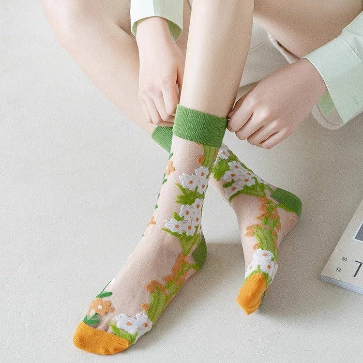 Funkyrel® Atzbranding Limited - Wholesale Socks - Women's - Rufia - Floral Pattern Summer Socks9