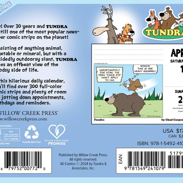 Willow Creek Press & Gifts - Wholesale Calendar - Tundra 2025 Box Calendar