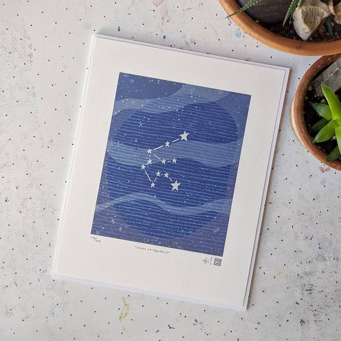 "Stars Of Aquarius" Fine Art Limited Edition Serigraph for wholesale by Midnight Oil Studio & Workshop