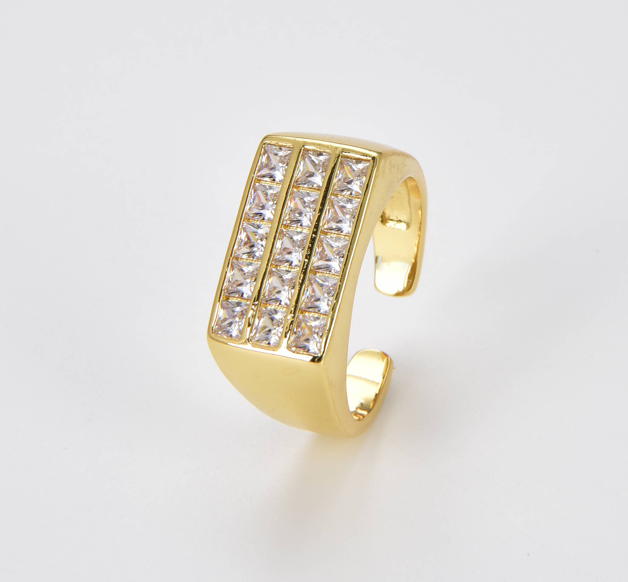 Beads Creation – Engroshandel Signetring – Micro bane CZ signetring, rektangulære signetring, RG1591