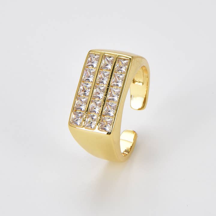 Beads Creation – Engroshandel Signetring – Micro bane CZ signetring, rektangulære signetring, RG1591