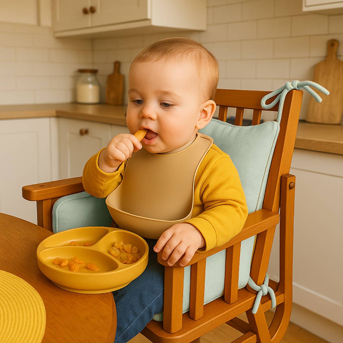 PAPATE - Wholesale Chair Cushion - Cushion High Chair in Organic Cotton - Green2