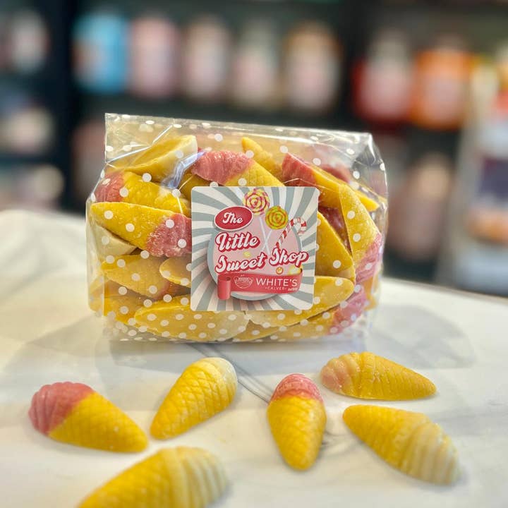 Flossy Teacake – wholesale Boiled sweets – Cones Sweet Bag 250g