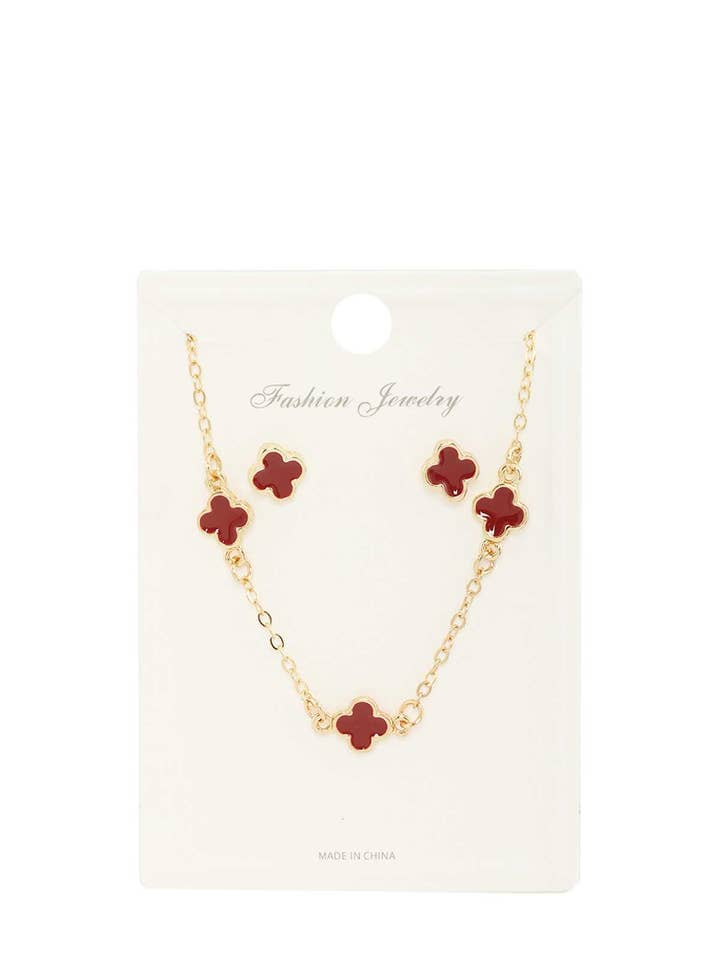 METAL CLOVER SHAPE NECKLACE SET DN2033 for wholesale by anbfashion