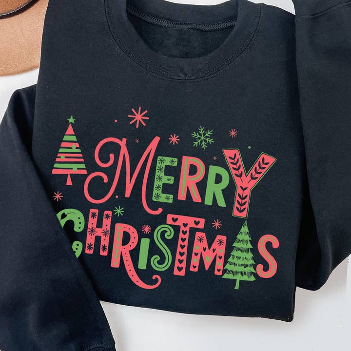 Women Christmas Graphic Print Pullover Sweater Top for wholesale by Amused by Blue