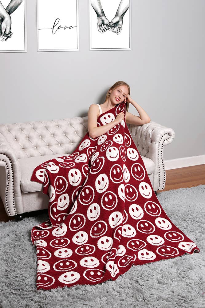 Hana - Wholesale Throw Blanket - Luxury Soft Happy Face Throw Blanket16