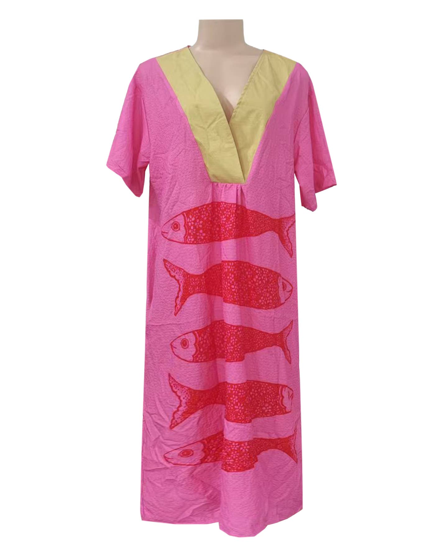 Rosa Clothing - Wholesale Dress - Women's - Ocean Lobster sardine printed loose dress short sleeve4