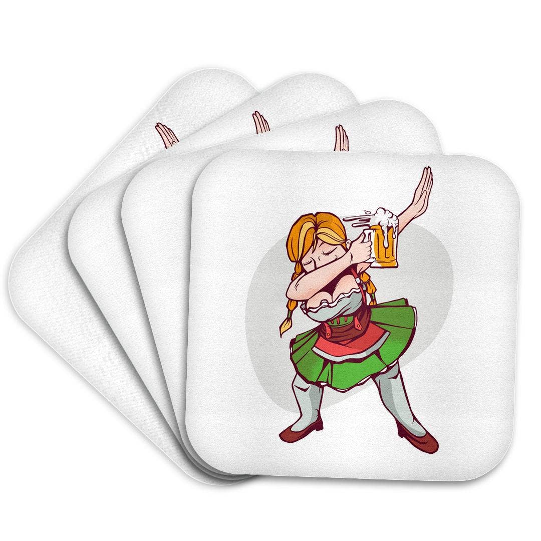 3dRose – Großhandel Untersetzer – 3dRose, Oktoberfest Dabbing Frau, Untersetzer7