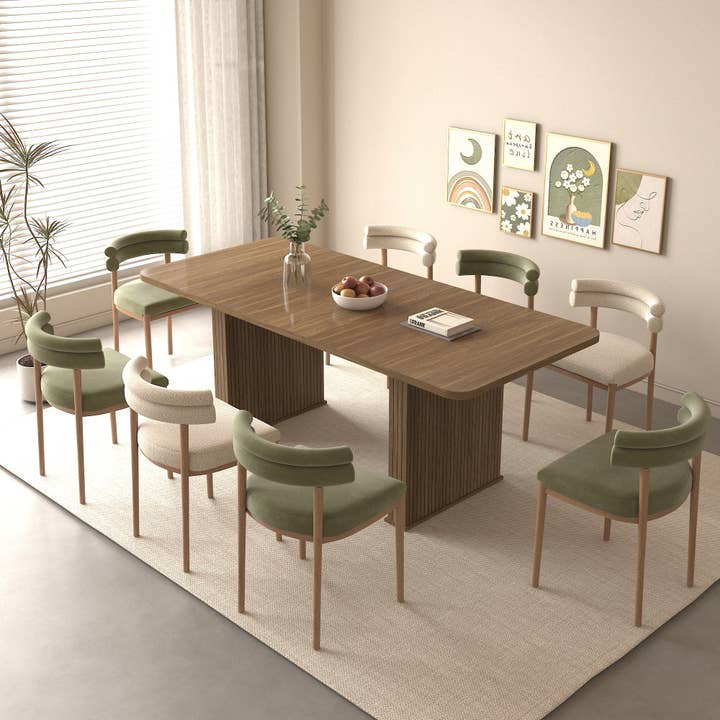 39F Inc. - Vente Tables d'appoint - Table à manger moderne extensible (6-10 places) - Beige Marron7