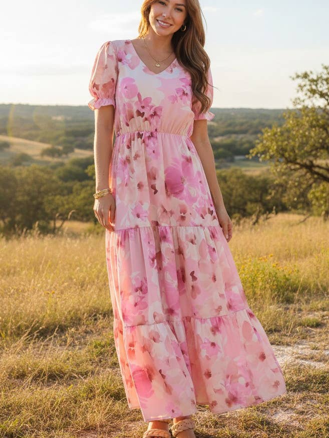 Floral Tiered Dress for wholesale by BEESON RIVER