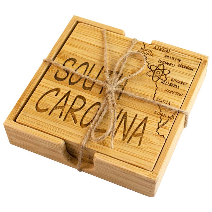 Totally Bamboo - Wholesale Coasters - South Carolina Puzzle 4-Pc. Coaster Set with Case2