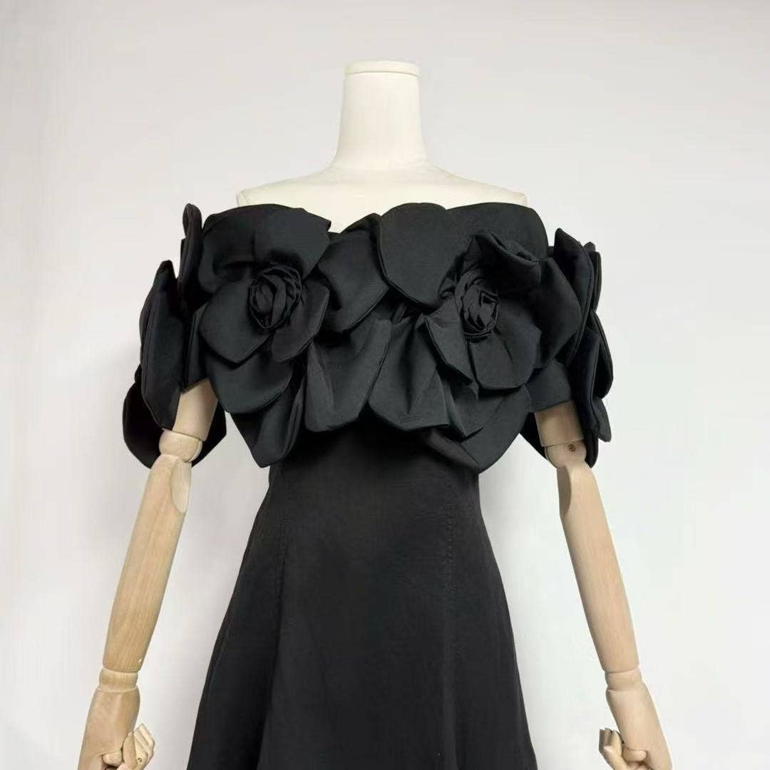 Productseeker - Wholesale Skirt - Women's - DR493 Elegant A-Line Skirt with 3D Floral Slim Fit Design20