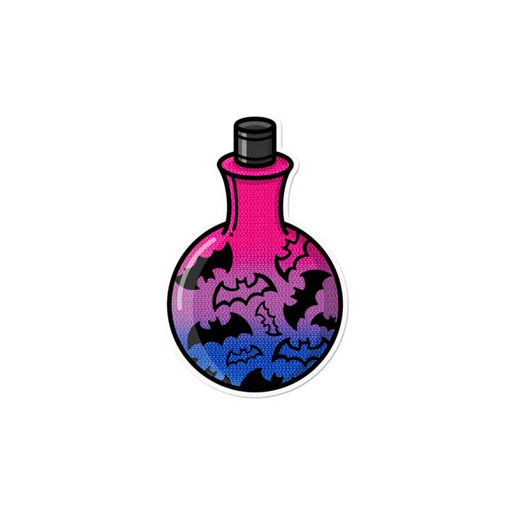 That Queer Card Co - Wholesale Sticker - Bisexual Bat Potion Waterproof LGBTQ+ Witchy Spooky Sticker