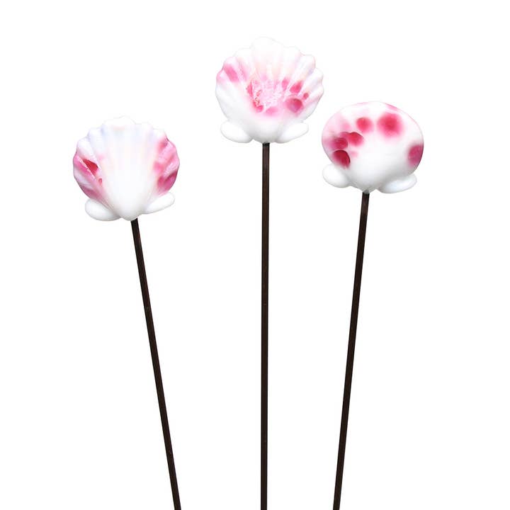 Glass Shell Plant Decoration Stake Coastal Gift Seaside for wholesale by Joy McMillan Glass