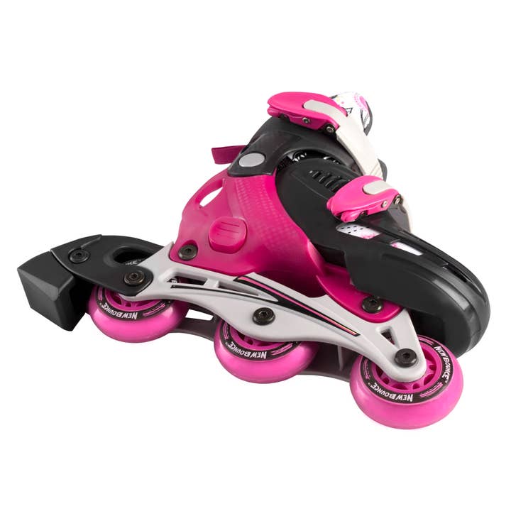 New Bounce - Wholesale Sporting Accessories - Adjustable Inline Roller/Tri Skates - Size J8-J11 - Pink