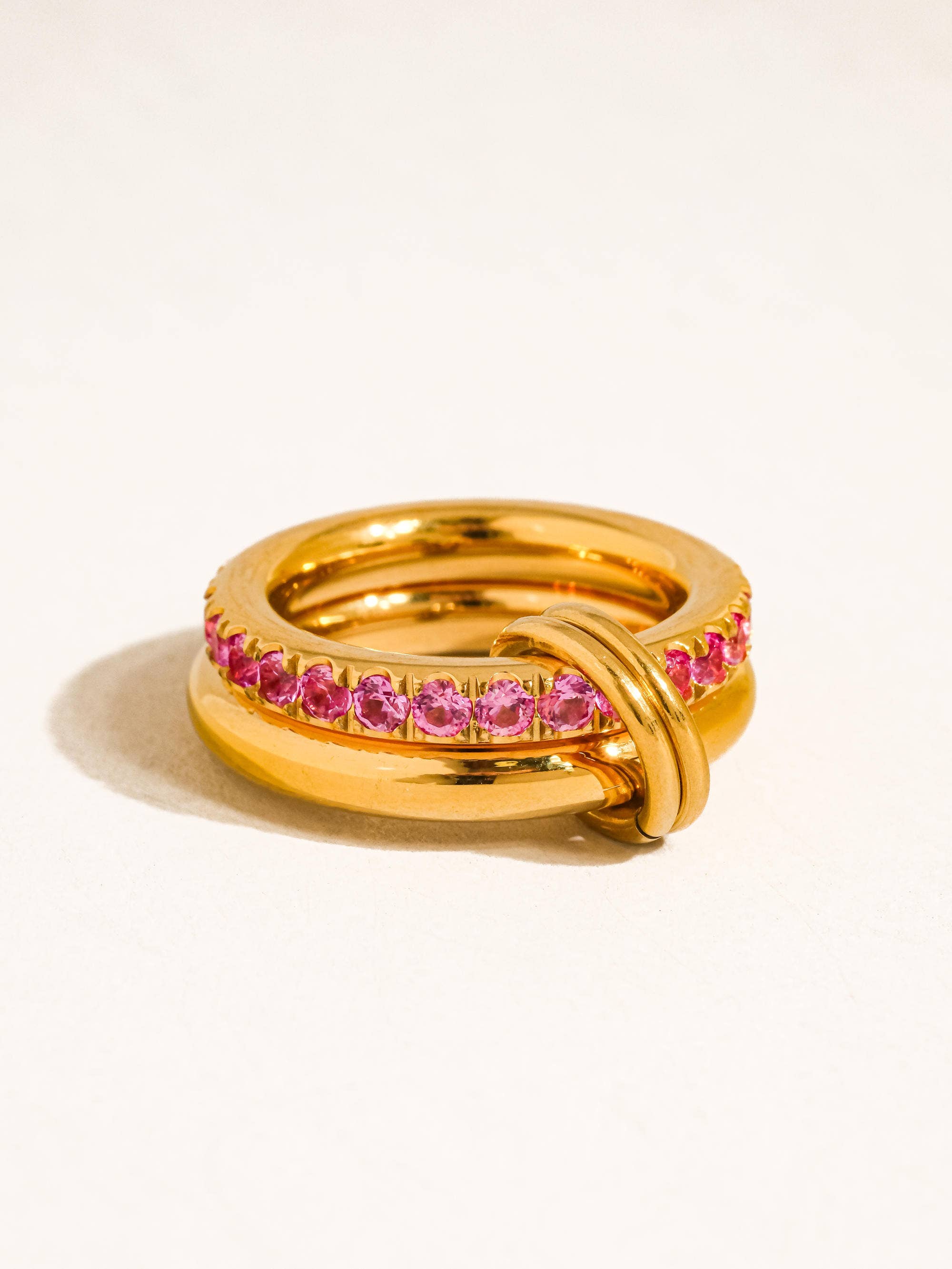 Flânerie by MAIQ - Wholesale Cocktail/Statement Ring - Justine 18K Gold Non-Tarnish CZ Double Hoop Ring0