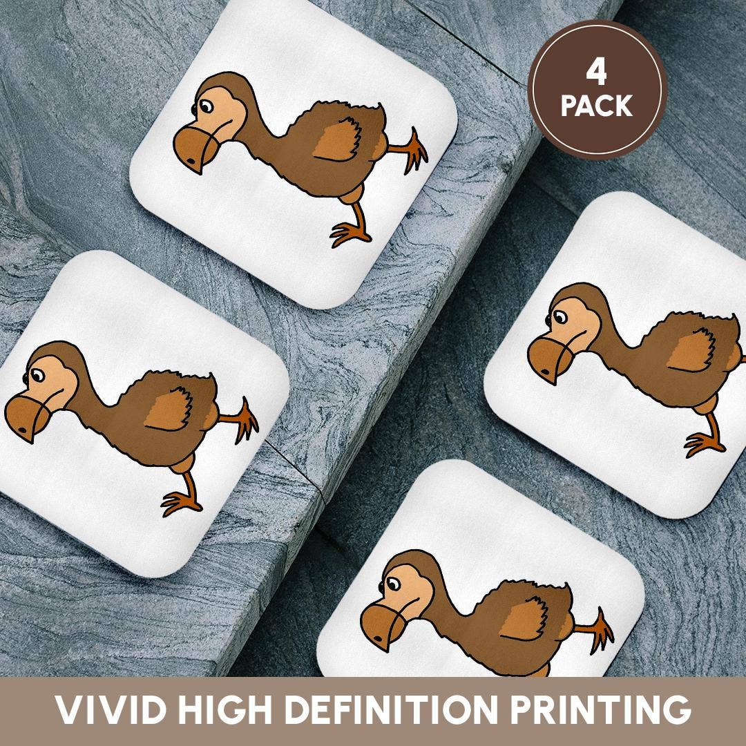 3dRose - Wholesale Coasters - 3dRose, Funny Dodo Bird Cartoon, Coaster12