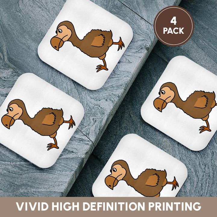 3dRose - Wholesale Coasters - 3dRose, Funny Dodo Bird Cartoon, Coaster12